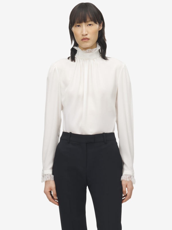 ALEXANDER MCQUEEN - Lace Insert Top - Item 848907QBADT9007